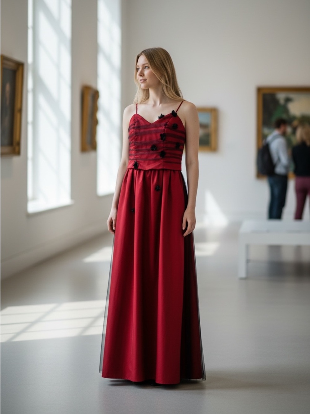 Morgan and Co red and black Evening Gown - elegant!!!